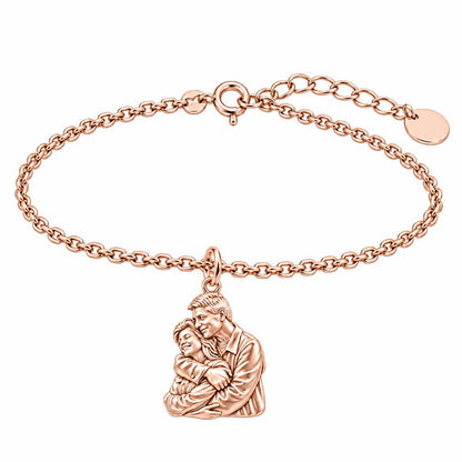 Eternal Embrace Photo Charm Bracelet Set – rose gold, front view