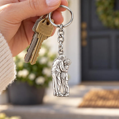 Eternal Embrace Photo Charm Keychain – worn / in use