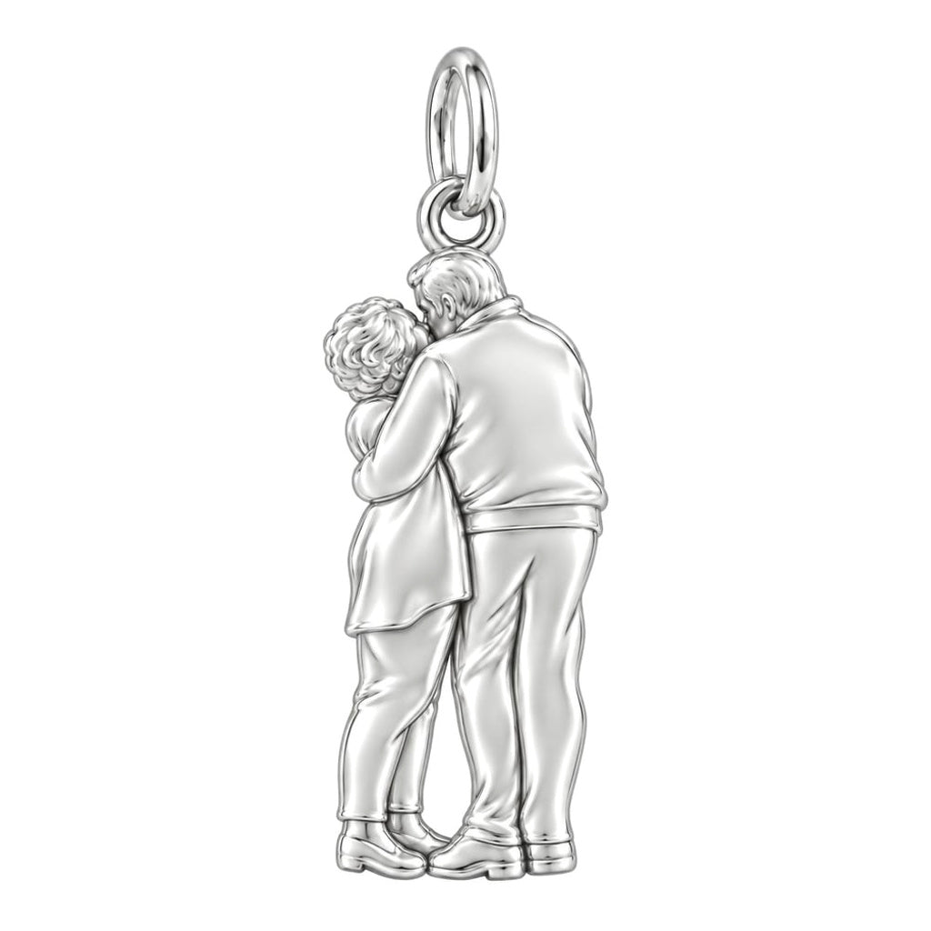 Eternal Embrace Photo Charm Keychain – back of the charm, engraving area