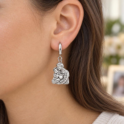 Eternal Embrace Photo Huggie Charm Earrings – worn / in use