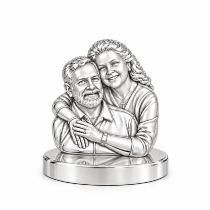 Eternal Embrace Photo Keepsake Plaque – silver, front view
