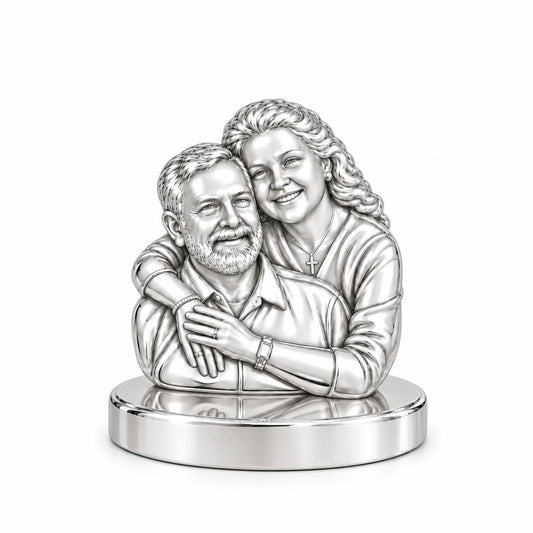 Eternal Embrace Photo Keepsake Plaque – silver, front view