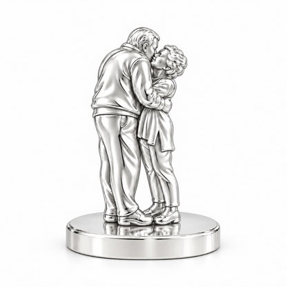 Eternal Embrace Photo Keepsake Plaque – silver, front view