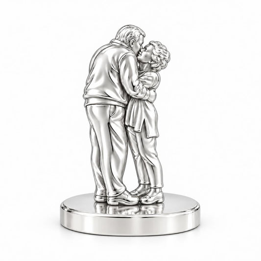 Eternal Embrace Photo Keepsake Plaque – silver, front view