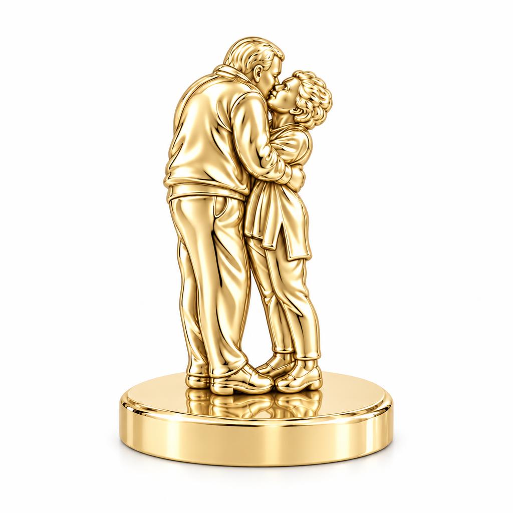 Eternal Embrace Photo Keepsake Plaque – 18K gold, front view