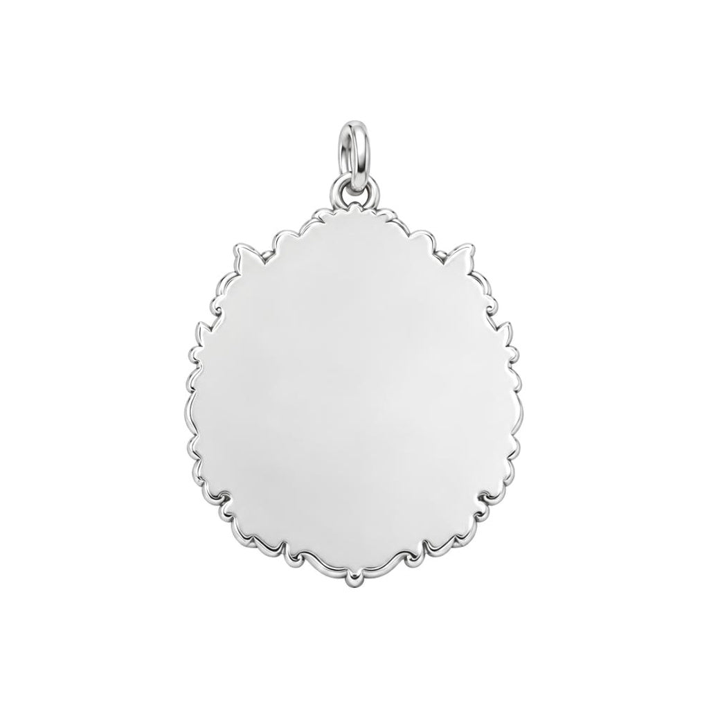 Eternal Floral Remembrance Charm Bracelet – Personalized Memorial Gift – back of the charm, engraving area