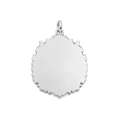 Eternal Floral Remembrance Charm Bracelet – Personalized Memorial Gift – back of the charm, engraving area