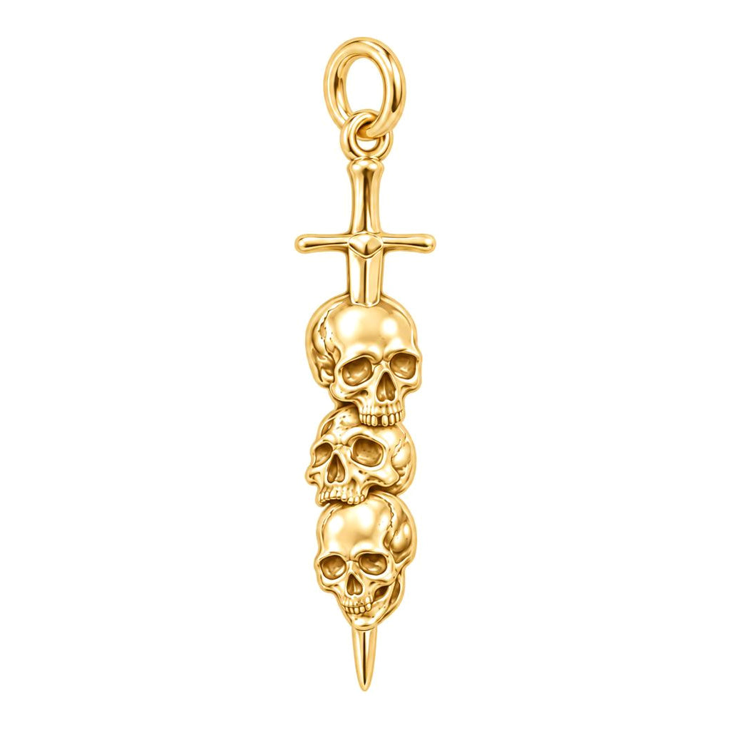 Eternal Guardian Sword Charm Bracelet – Personalized Son Gift – 18K gold charm, front view