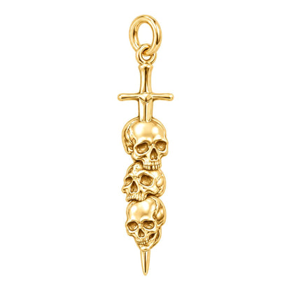 Eternal Guardian Sword Charm Bracelet – Personalized Son Gift – 18K gold charm, front view