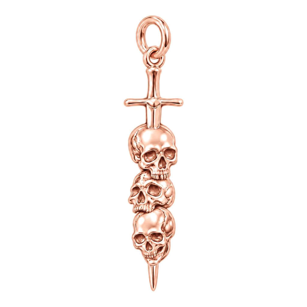 Eternal Guardian Sword Charm Bracelet – Personalized Son Gift – rose gold charm, front view