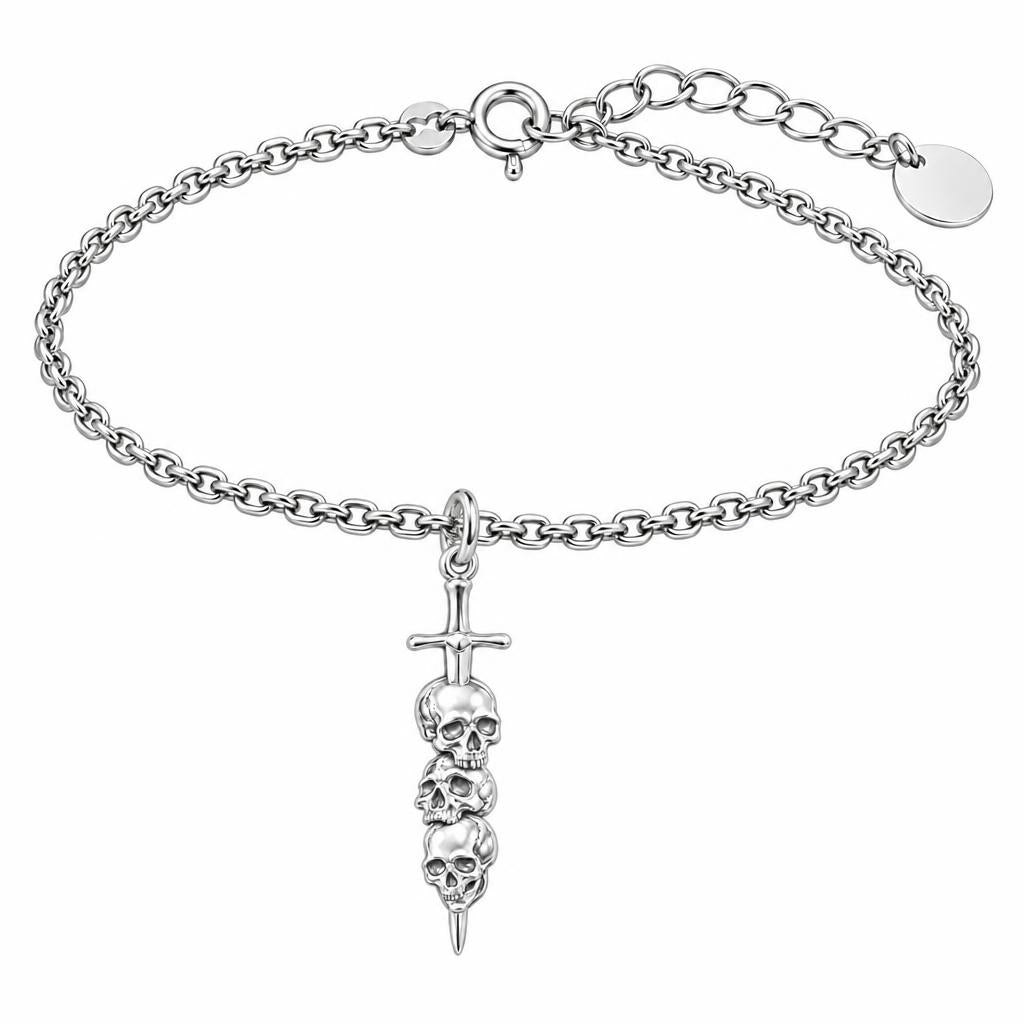 Eternal Guardian Sword Charm Bracelet Set – silver, front view