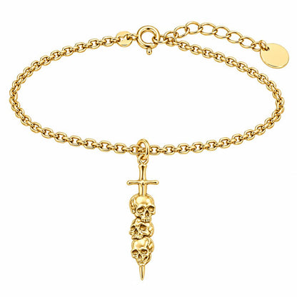 Eternal Guardian Sword Charm Bracelet Set – 18K gold, front view
