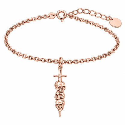 Eternal Guardian Sword Charm Bracelet Set – rose gold, front view