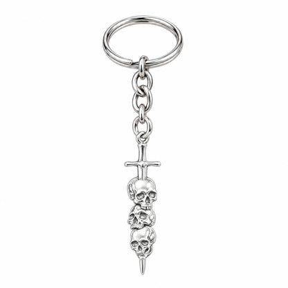 Eternal Guardian Sword Charm Keychain – silver, front view