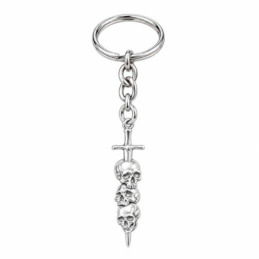 Eternal Guardian Sword Charm Keychain – silver, front view