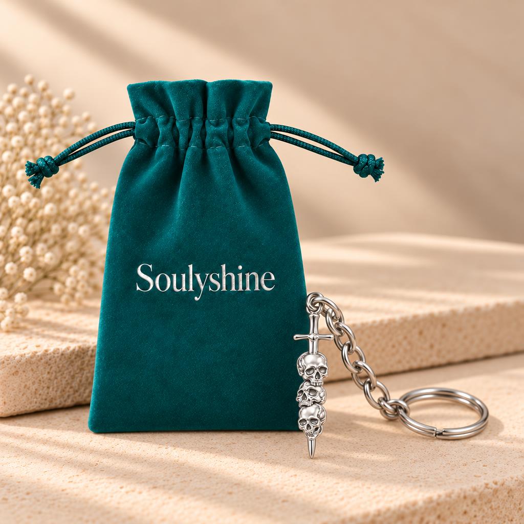 Eternal Guardian Sword Charm Keychain – Soulyshine velvet gift pouch