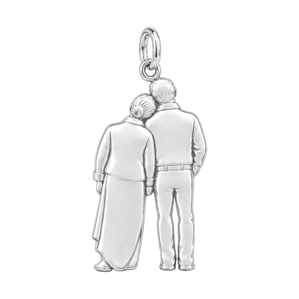 Eternal Hand in Hand Charm Bracelet – Personalized Couple Gift – back of the charm, engraving area