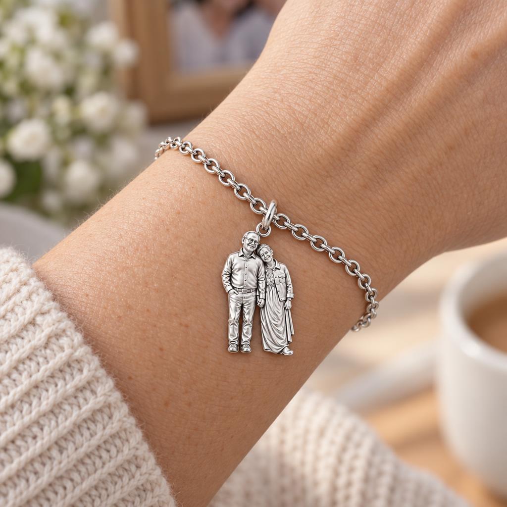 Eternal Hand in Hand Charm Bracelet Set – worn / in use