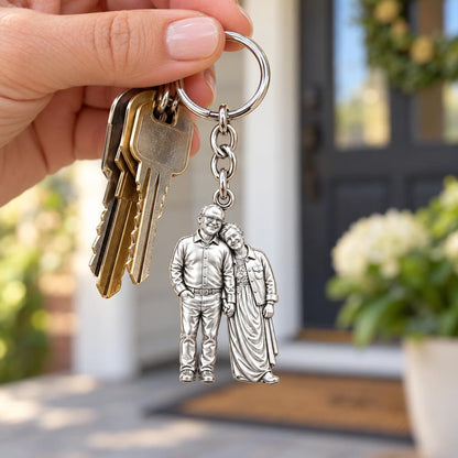 Eternal Hand in Hand Charm Keychain – worn / in use