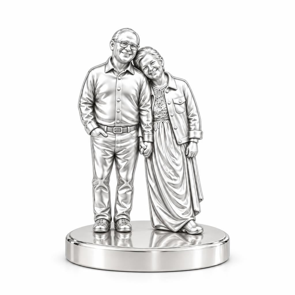 Eternal Hand in Hand Keepsake Plaque – silver, front view