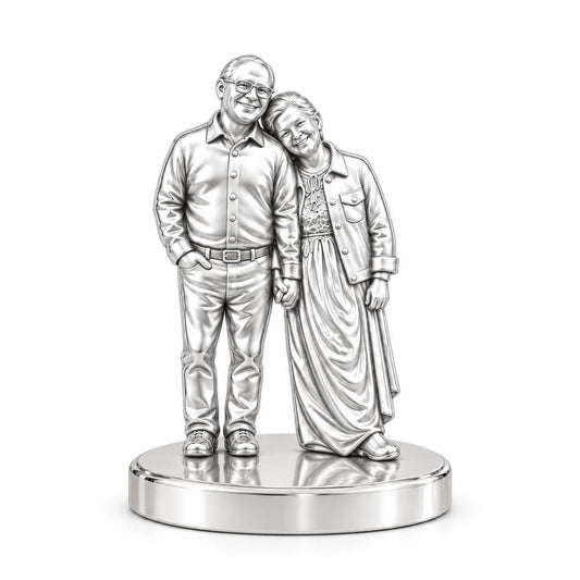 Eternal Hand in Hand Keepsake Plaque – silver, front view