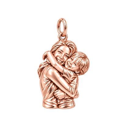 Eternal Hug Charm Bracelet – Personalized Mom Gift – rose gold charm, front view
