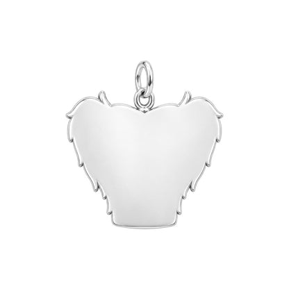 Eternal Light Angel Wings Charm Bracelet – Personalized Memorial Gift – back of the charm, engraving area