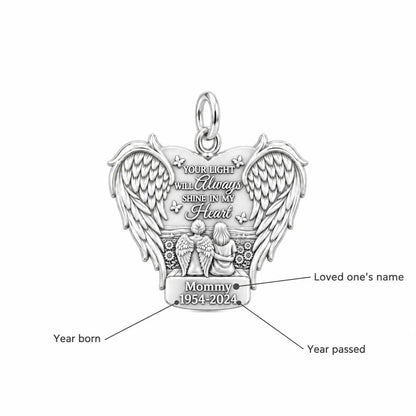 Eternal Light Angel Wings Charm Bracelet – Personalized Memorial Gift – personalization guide