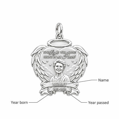 Eternal Light Angel Wings Charm Bracelet – Personalized Mom Gift – personalization guide
