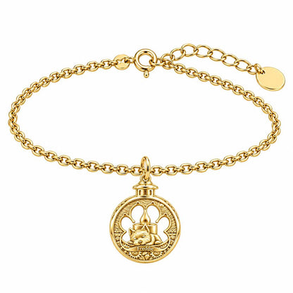 Eternal Light Pet Memorial Charm Bracelet Set – 18K gold, front view