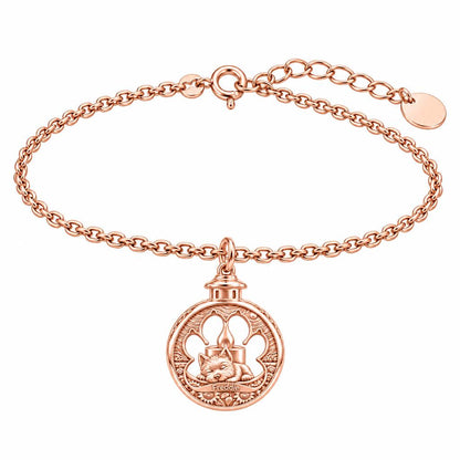 Eternal Light Pet Memorial Charm Bracelet Set – rose gold, front view