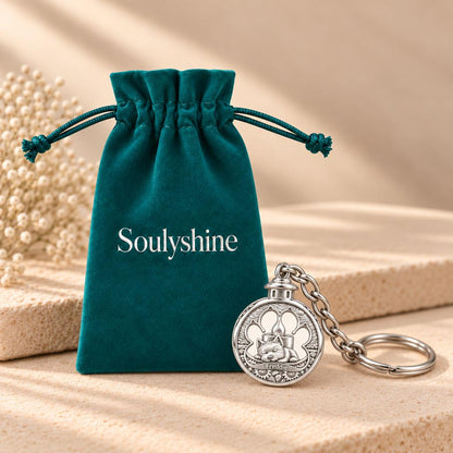 Eternal Light Pet Memorial Charm Keychain – Soulyshine velvet gift pouch