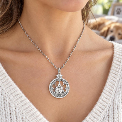 Eternal Light Pet Memorial Charm Necklace Set – worn / in use