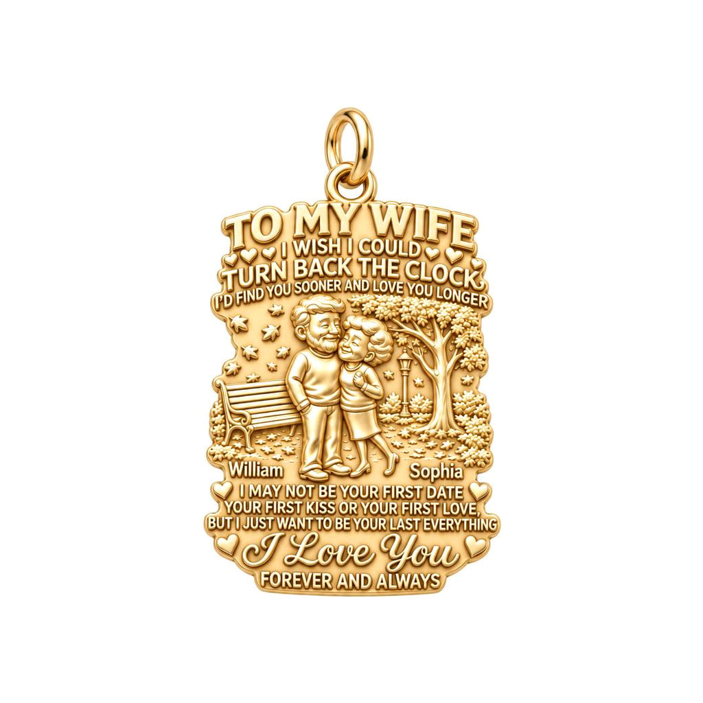 Eternal Love Park Bench Charm Bracelet – Personalized Couple Gift – 18K gold plated 3 cm charm, front view