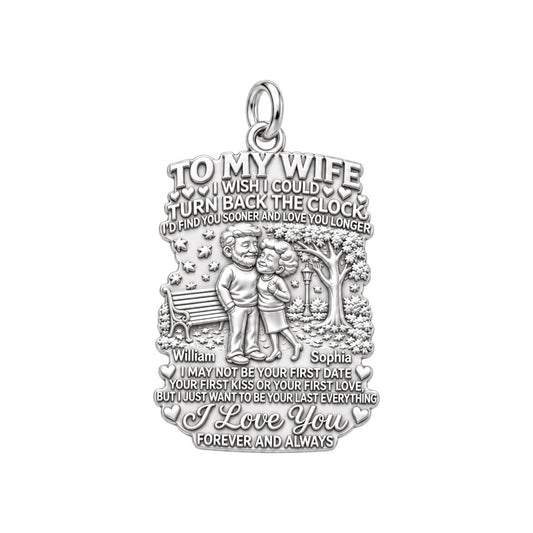 Eternal Love Park Bench Charm Bracelet – Personalized Couple Gift – silver plated 3 cm charm, front view