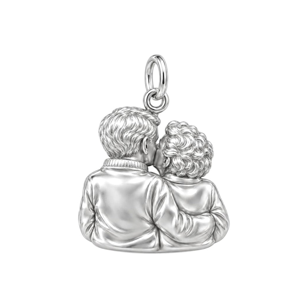 Eternal Love Portrait Charm Bracelet – Personalized Couple Gift – back of the charm, engraving area