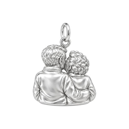 Eternal Love Portrait Charm Bracelet – Personalized Couple Gift – back of the charm, engraving area