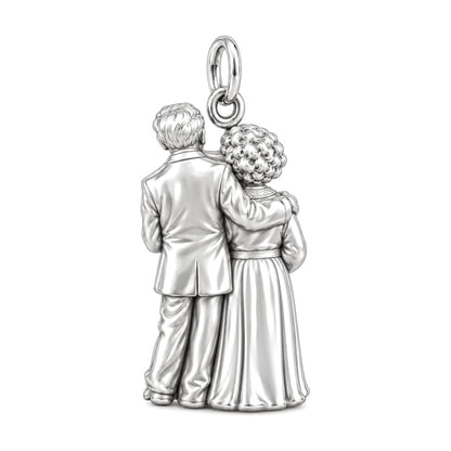 Eternal Love Portrait Charm Keychain – back of the charm, engraving area