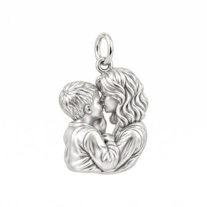 Eternal Motherhood Embrace Charm Bracelet Set – back of the charm, engraving area