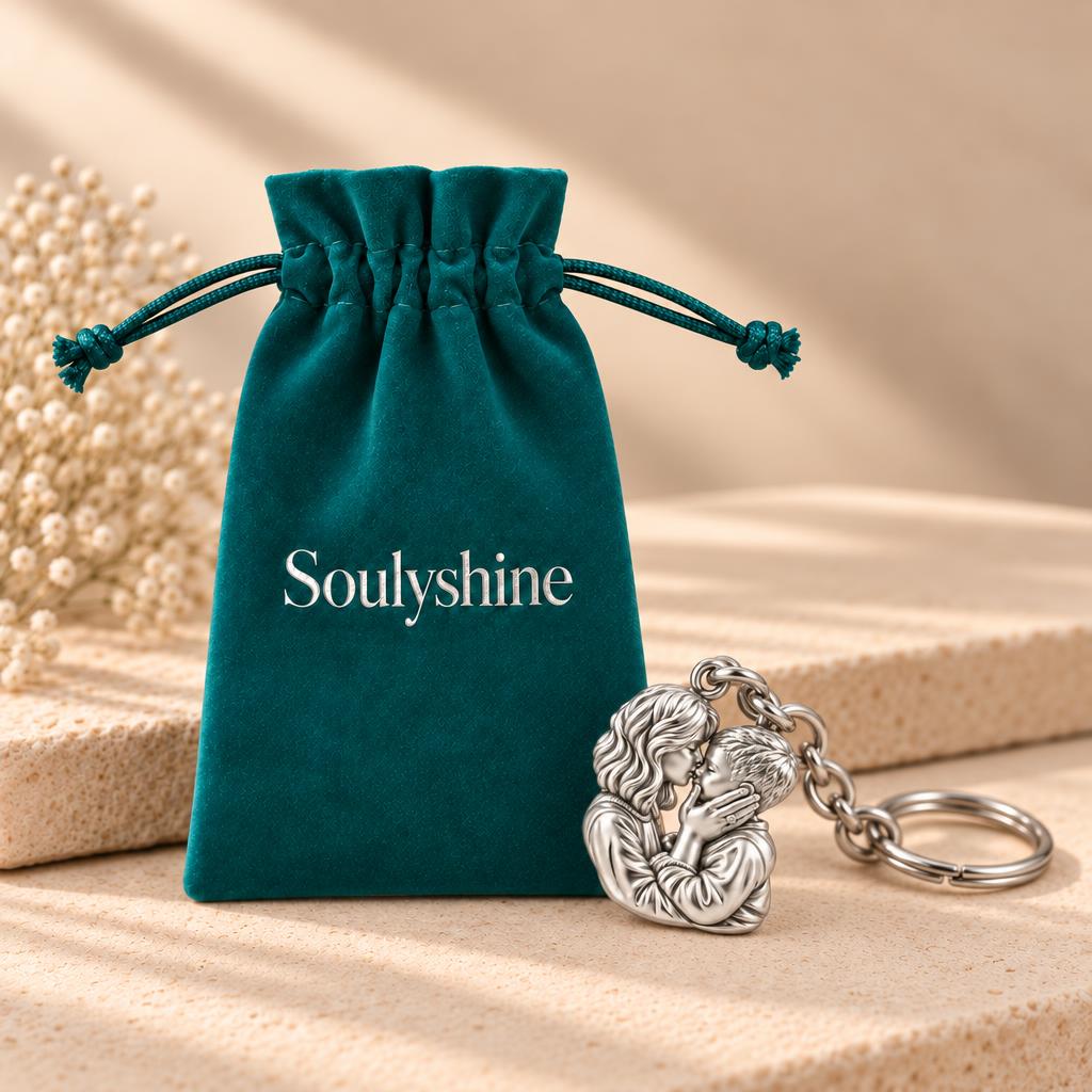 Eternal Motherhood Embrace Charm Keychain – Soulyshine velvet gift pouch