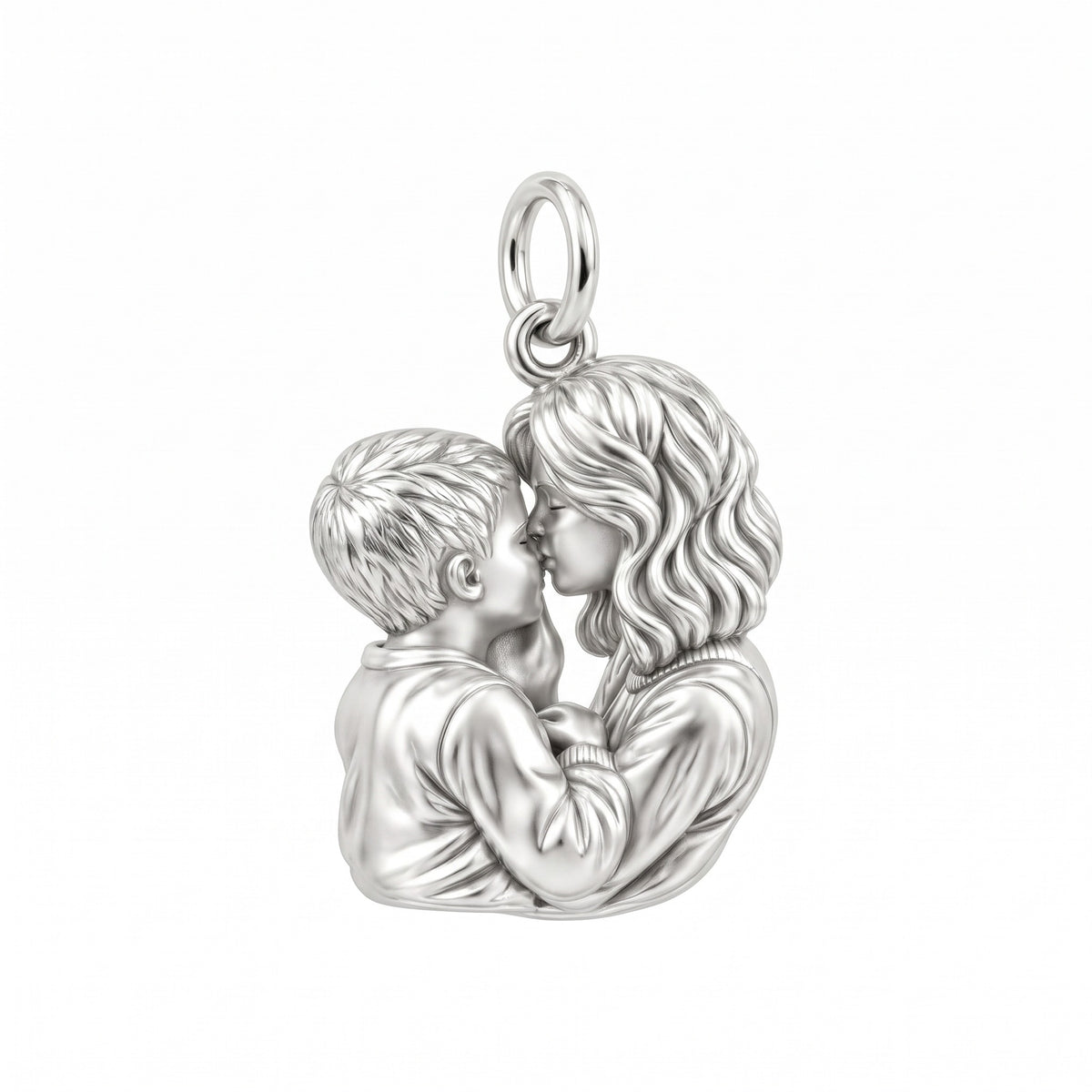 Eternal Motherhood Embrace Charm Necklace Set – back of the charm, engraving area