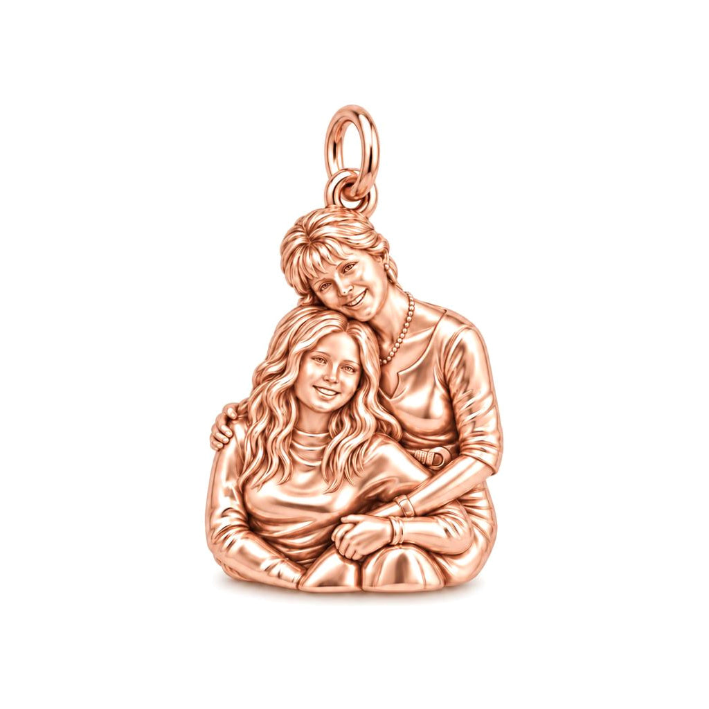 Eternal Motherhood Hug Charm Bracelet – Personalized Mom Gift – rose gold charm, front view