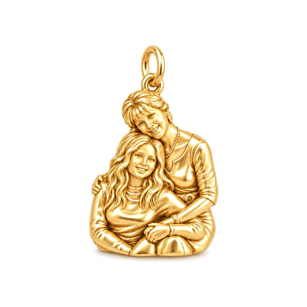 Eternal Motherhood Hug Charm Bracelet – Personalized Mom Gift – 18K gold charm, front view