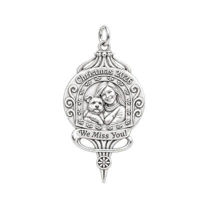 Eternal Ornament Memory Charm Bracelet – Personalized Mom Gift – silver plated 2 cm charm, front view