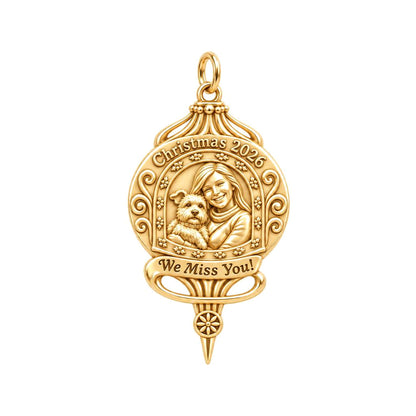 Eternal Ornament Memory Charm Bracelet – Personalized Mom Gift – 18K gold plated 2 cm charm, front view