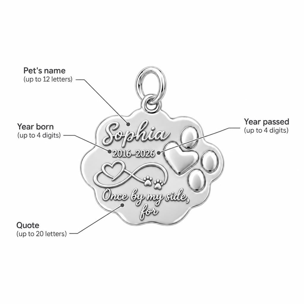 Eternal Paw Print Charm Bracelet – Personalized Dog Mom Gift – personalization guide