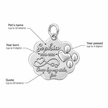 Eternal Paw Print Charm Bracelet – Personalized Dog Mom Gift – personalization guide