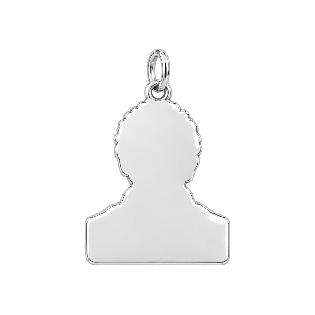 Eternal Portrait Tribute Charm Bracelet – Personalized Memorial Gift – back of the charm, engraving area