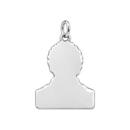 Eternal Portrait Tribute Charm Bracelet – Personalized Memorial Gift – back of the charm, engraving area