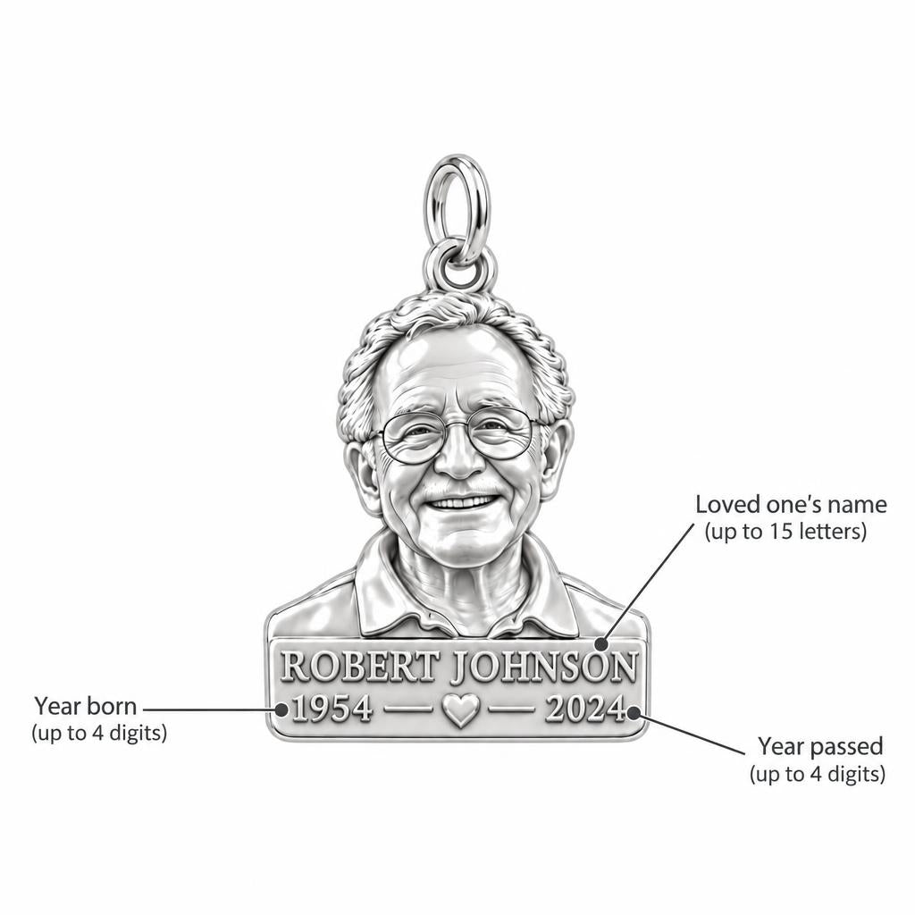 Eternal Portrait Tribute Charm Bracelet – Personalized Memorial Gift – personalization guide